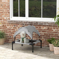 Load image into Gallery viewer, Elevated Dog Bed with Canopy, Cooling Dog Cot Bed for Camping, Portable Raised Pet Cot with Washable Breathable Mesh, for Indoor Outdoor, S & M Dogs, 30" x 24" x 27", Grey
