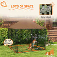 Load image into Gallery viewer, Large Dog Run, 4.6' x 4.6' x 5' Outdoor Dog Kennel with Canopy, Rotating Bowls, Door for Backyard & Garden, Coffee
