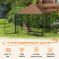 Load image into Gallery viewer, PawHut Outside Dog Kennel, 4.6' x 4.6' x 5' Puppy Play Pen with Canopy, Garden Playpen Fence Crate Enclosure Cage Rotating Bowl, Black
