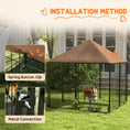 Load image into Gallery viewer, PawHut Outside Dog Kennel, 4.6' x 4.6' x 5' Puppy Play Pen with Canopy, Garden Playpen Fence Crate Enclosure Cage Rotating Bowl, Black

