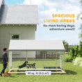 Load image into Gallery viewer, Outdoor Dog Kennel with Roof, Heavy Duty Galvanized Steel Dog Run Chain Link w/ Waterproof UV-Resistant Cover, Safety Lockable Latch System, 13.1' x 7.5' x 7.8
