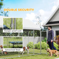 Load image into Gallery viewer, Outdoor Dog Kennel with Roof, Heavy Duty Galvanized Steel Dog Run Chain Link w/ Waterproof UV-Resistant Cover, Safety Lockable Latch System, 13.1' x 7.5' x 7.8

