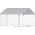 Load image into Gallery viewer, Outdoor Dog Kennel with Roof, Heavy Duty Galvanized Steel Dog Run Chain Link w/ Waterproof UV-Resistant Cover, Safety Lockable Latch System, 13.1' x 7.5' x 7.8
