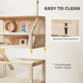Load image into Gallery viewer, Wooden Hamster Cage, 3 Tier Small Animal Cage with Detachable Lower Floor, Storage Shelf, Hut, Seesaw, Exercise Wheel, Ramps, Hamster Habitat for Dwarf, Gerbil, 80L x 53W x 117H cm, Natural
