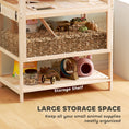 Load image into Gallery viewer, Wooden Hamster Cage, 3 Tier Small Animal Cage with Detachable Lower Floor, Storage Shelf, Hut, Seesaw, Exercise Wheel, Ramps, Hamster Habitat for Dwarf, Gerbil, 31.5" x 21" x 46"
