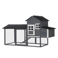Load image into Gallery viewer, 84" Chicken Coop Wooden Hen House Rabbit Hutch Poultry Cage Pen Outdoor Backyard with Nesting Box and Run, Grey
