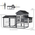 Load image into Gallery viewer, 84" Chicken Coop Wooden Hen House Rabbit Hutch Poultry Cage Pen Outdoor Backyard with Nesting Box and Run, Grey
