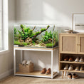 Load image into Gallery viewer, 43L Fish Tank, Glass Aquarium, Small Fish Tank with Protective Base Mat, for Shrimps, Turtles, Transparent, 50 x 30 x 30 cm
