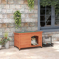 Load image into Gallery viewer, Wooden Dog Kennel Outdoor Pet House Elevated with Removable Floor, Openable Roof, for Large Dogs, 100 x 65.5 x 68cm - Natural Wood Tone
