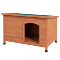 Load image into Gallery viewer, Wooden Dog Kennel Outdoor Pet House Elevated with Removable Floor, Openable Roof, for Large Dogs, 100 x 65.5 x 68cm - Natural Wood Tone
