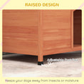 Load image into Gallery viewer, Wooden Dog Kennel Outdoor Pet House Elevated with Removable Floor, Openable Roof, for Large Dogs, 100 x 65.5 x 68cm - Natural Wood Tone
