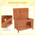 Load image into Gallery viewer, Wooden Dog Kennel Outdoor Pet House Elevated with Removable Floor, Openable Roof, for Large Dogs, 100 x 65.5 x 68cm - Natural Wood Tone
