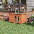 Load image into Gallery viewer, Wooden Dog Kennel Outdoor Pet House Elevated with Removable Floor, Openable Roof, for Large Dogs, 100 x 65.5 x 68cm - Natural Wood Tone
