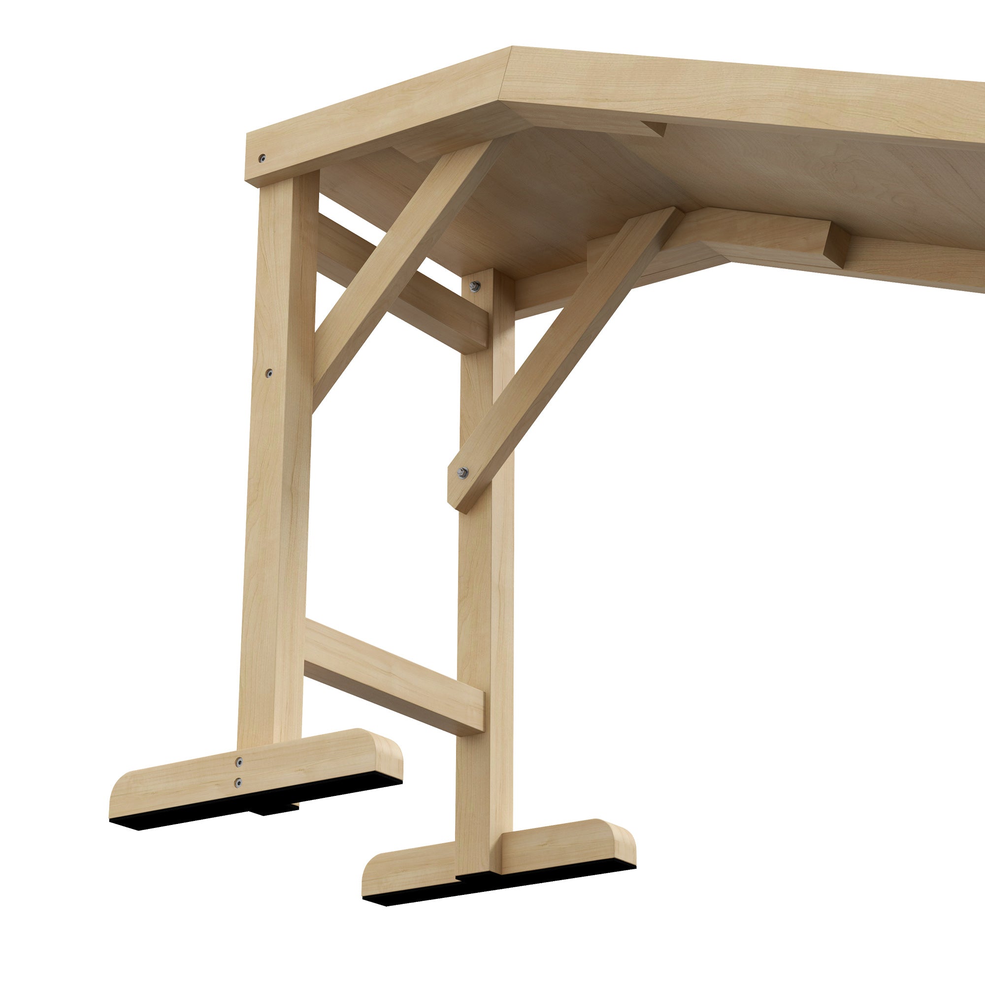 Pet Ramp Bed Steps for Dogs Cats Non-slip Carpet Top Platform Pine Wood 74"L x 16"W x 25"H Natural