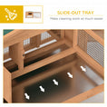 Load image into Gallery viewer, PawHut Rabbit Hutch 2-Story Bunny Cage Small Animal House with Slide Out Tray, Detachable Run, for Indoor Outdoor, 61.5" x 23" x 27", Natural
