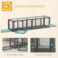 Load image into Gallery viewer, Outdoor Cat Tunnel, 60" Wooden Play Cat Enclosure, Extendable Pet Run with 3 Doors, for Indoor and Outdoor Use, for Kitty, Puppy, Grey
