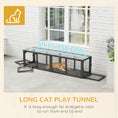 Load image into Gallery viewer, Outdoor Cat Tunnel, 60" Wooden Play Cat Enclosure, Extendable Pet Run with 3 Doors, for Indoor and Outdoor Use, for Kitty, Puppy, Grey
