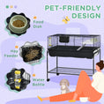 Load image into Gallery viewer, PawHut Two-Story Small Animal Cage Removable from Stand, Guinea Pig Cage, Hedgehog Cage, Chinchilla Cage, Ferret, with Shelf & Wheels, Pet Habitat, 39" x 20.5" x 36.5"
