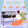 Load image into Gallery viewer, PawHut Two-Story Small Animal Cage Removable from Stand, Guinea Pig Cage, Hedgehog Cage, Chinchilla Cage, Ferret, with Shelf & Wheels, Pet Habitat, 39" x 20.5" x 36.5"
