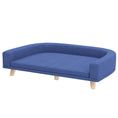 Load image into Gallery viewer, PawHut Dog Sofa Couch, Pet Bed with Comfortable Luxury Cushion, Washable Cover, Wooden Legs, Anti-slip Mat for Large Dogs, Cats, Kittens, Blue
