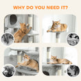 Load image into Gallery viewer, Cat Tree, 62" Multi-Level Cat Tower with Scratching Posts, 2 Condos, Hammock, Perches, Plush, Pompoms, for Indoor Kittens Playing, Resting, Sleeping, Light Grey
