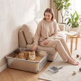 Charger l'image dans la visionneuse de la galerie, XL Stainless Steel Cat Litter Box, Sifting Cat Litter Box with Sifting Pan, High Sides for Medium and Large Cats, Non-Sticky, Odour Control, Easy Cleaning, Silver
