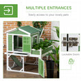 Load image into Gallery viewer, 42" Chicken Coop, Wooden Hen Run House, Rabbit Hutch with Nesting Box, Removable Tray, Asphalt Roof, Planting Lattice, Green
