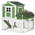 Load image into Gallery viewer, 42" Chicken Coop, Wooden Hen Run House, Rabbit Hutch with Nesting Box, Removable Tray, Asphalt Roof, Planting Lattice, Green
