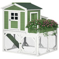 Load image into Gallery viewer, 49" Small Chicken Coop Hen House with Garden Space, Chicken House Outdoor Run Cage with Weather Protection, 2-4 Birds, Green
