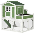 Load image into Gallery viewer, 42" Chicken Coop, Wooden Hen Run House, Rabbit Hutch with Nesting Box, Removable Tray, Asphalt Roof, Planting Lattice, Green

