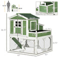 Load image into Gallery viewer, 49" Small Chicken Coop Hen House with Garden Space, Chicken House Outdoor Run Cage with Weather Protection, 2-4 Birds, Green
