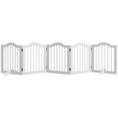Load image into Gallery viewer, 24"H Foldable Dog Gate, 5 Panels Freestanding Pet Gate Barriers Indoor with Support Feet, Puppy Fence for Small Dogs, White
