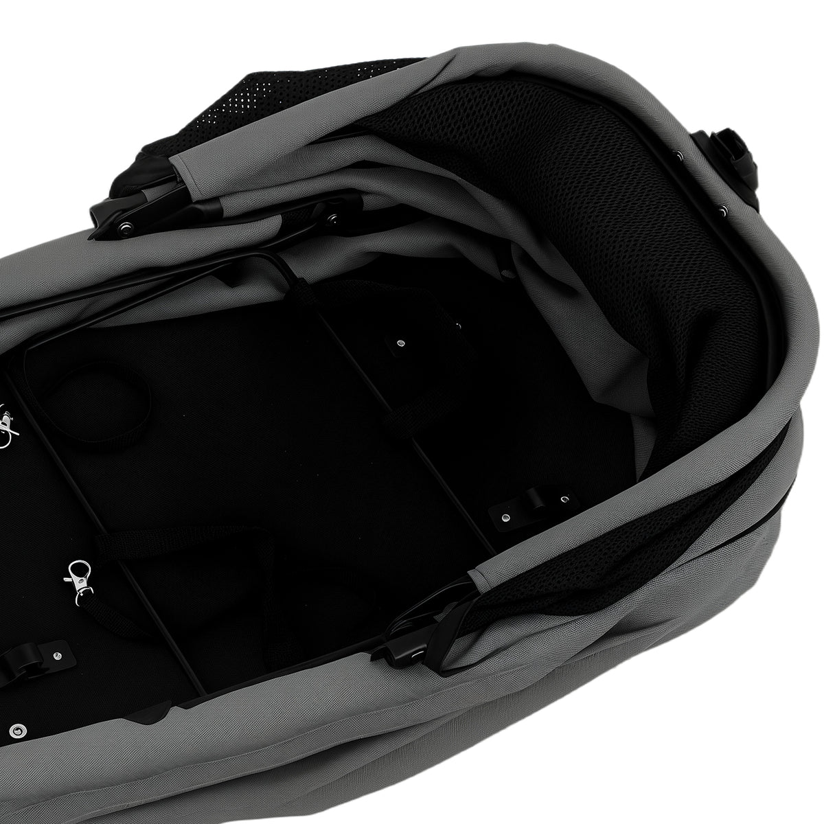 Foldable 3-in-1 Pet Stroller with Detachable Carrier Grey