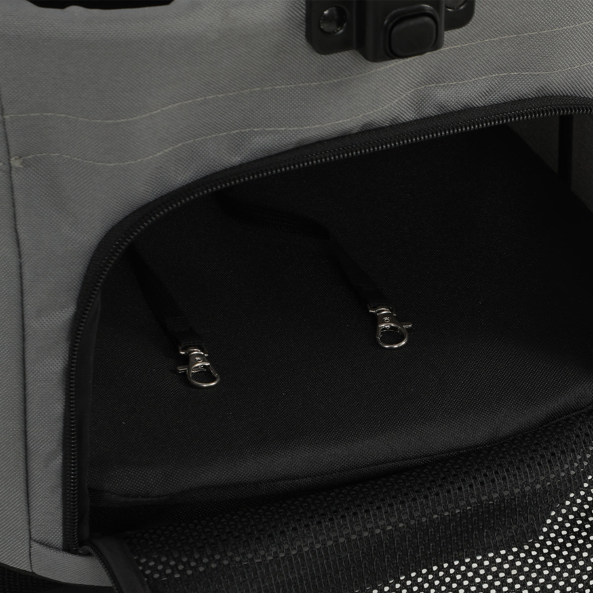 Foldable 3-in-1 Pet Stroller with Detachable Carrier Grey