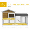 Load image into Gallery viewer, Wooden Rabbit Hutch Outdoor, Double Tier Guinea Pig Hutch, Small Animal House Water-Resistant Roof Ramp 147 x 54 x 84 cm, Yellow

