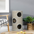 Load image into Gallery viewer, Cat Barrel Kitten Tree Tower for Indoor Cats, Cat Climbing Frame, Covered in Sisal, Cosy Platform - Light Grey
