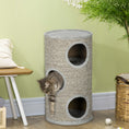 Load image into Gallery viewer, Cat Barrel Kitten Tree Tower for Indoor Cats, Cat Climbing Frame, Covered in Sisal, Cosy Platform - Light Grey

