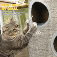 Load image into Gallery viewer, Cat Barrel Kitten Tree Tower for Indoor Cats, Cat Climbing Frame, Covered in Sisal, Cosy Platform - Light Grey
