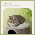 Load image into Gallery viewer, Cat Barrel Kitten Tree Tower for Indoor Cats, Cat Climbing Frame, Covered in Sisal, Cosy Platform - Light Grey
