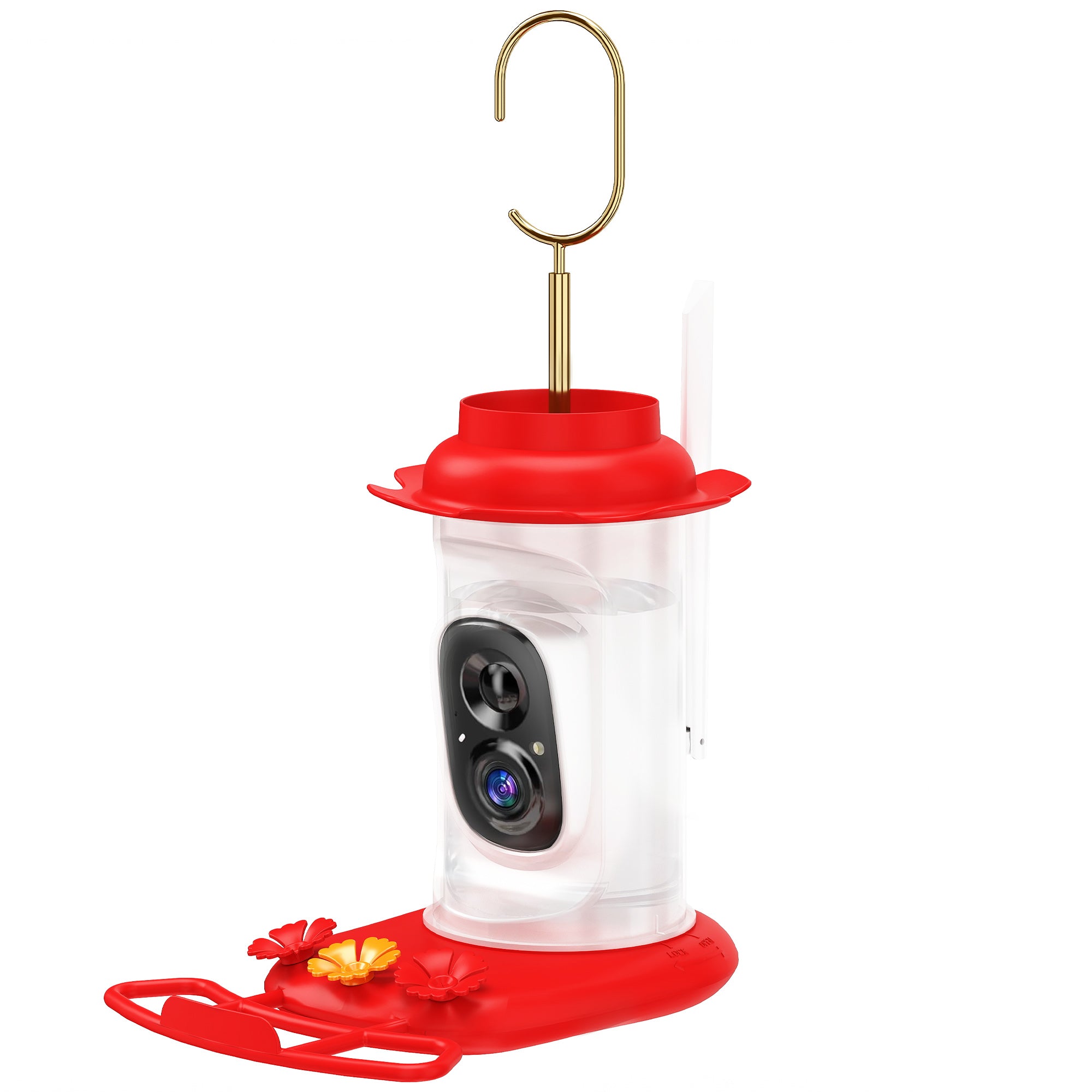 Hummingbird Ｗater Feeder with Camera, AI Identify 16000+ Birds, 2K HD Live Video, 3W Solar, Bird Feeder Camera with Arrival Alerts, Capture Live Video, Gift for Enthusiast