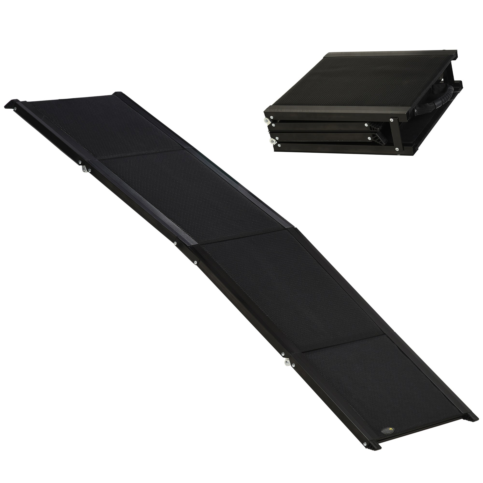 Folding Pet Ramp, 62 Inch Lightweight Portable Dog Ramp for Extra Large Dogs, Non-Slip Surface for Cars, Trucks and SUVs, Black