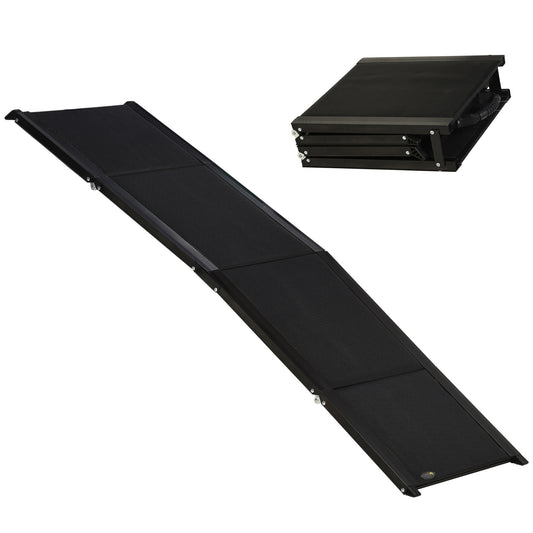 Folding Pet Ramp, 62 Inch Lightweight Portable Dog Ramp for Extra Large Dogs, Non-Slip Surface for Cars, Trucks and SUVs, Black