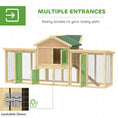 Load image into Gallery viewer, 80" Chicken Coop, Wooden Outdoor Chicken Cage Hen House with Nesting Box, Double Runs, Removable Tray, Ramp, for Backyard
