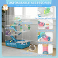 Load image into Gallery viewer, PawHut Hamster Cage, 6 Tier Small Animal Cage with Tubes and Tunnels, 32" DIY Design Large Hamster Cage with Hut, Wheel, Food Dish, Water Bottle, Ramps, for Dwarf & Gerbil, Light Blue
