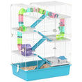 Load image into Gallery viewer, PawHut Hamster Cage, 6 Tier Small Animal Cage with Tubes and Tunnels, 32" DIY Design Large Hamster Cage with Hut, Wheel, Food Dish, Water Bottle, Ramps, for Dwarf & Gerbil, Light Blue
