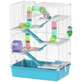 Load image into Gallery viewer, PawHut Hamster Cage, 6 Tier Small Animal Cage with Tubes and Tunnels, 32" DIY Design Large Hamster Cage with Hut, Wheel, Food Dish, Water Bottle, Ramps, for Dwarf & Gerbil, Light Blue
