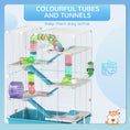 Load image into Gallery viewer, PawHut Hamster Cage, 6 Tier Small Animal Cage with Tubes and Tunnels, 32" DIY Design Large Hamster Cage with Hut, Wheel, Food Dish, Water Bottle, Ramps, for Dwarf & Gerbil, Light Blue
