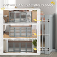 Load image into Gallery viewer, 30"H Foldable Dog Gate with Door, 4 Panels Freestanding Pet Gate Barriers Indoor with Support Feet, Puppy Fence for Dogs, Light Grey
