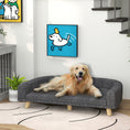 Load image into Gallery viewer, Dog Sofa, Dog Couch Bed for Large Dogs, Elevated Pet Cat Sofa Bed with Removable Washable Cover, Anti-slip Foot Pads, Dark Grey
