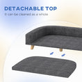 Load image into Gallery viewer, Dog Sofa, Dog Couch Bed for Large Dogs, Elevated Pet Cat Sofa Bed with Removable Washable Cover, Anti-slip Foot Pads, Dark Grey
